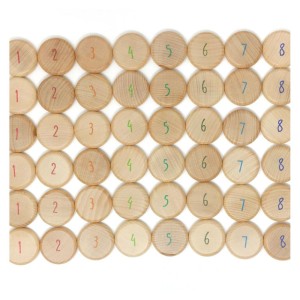 Számozott érmék, 60 darabos készlet, Grapat, szín: Natur, méret: 5 cm – illusztráció