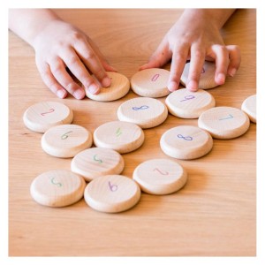 Számozott érmék, 60 darabos készlet, Grapat, szín: Natur, méret: 5 cm – illusztráció