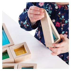 Szívárvány fatömb készlet, 30 darabos, Guidecraft, szín: Többszínű, méret: doboz: 29x11x28 cm – illusztráció