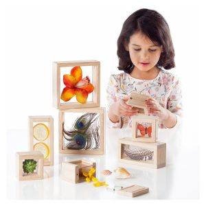 Treasure Blocks Clear, átlátszó akrilüveges fatömb készlet, Guidecraft (G3084)