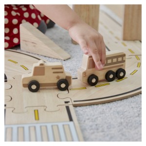 Fából készült, 10 darabos minijármű készlet, Guidecraft, szín: Natur, méret: 21x11x21 cm – illusztráció