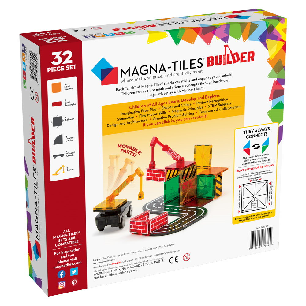 Magna-Tiles Builder, mágneses építőjáték Magna-Tiles Builder, mágneses építőjáték (21632-MGT)