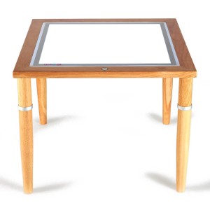 Világító asztal állitható magassággal, TickiT, szín: Natur, méret: 60x60 cm – illusztráció