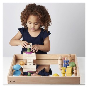 Nagyméretű fatálca akril tükörrel, Tickit, szín: Natur, méret: 50x44x5 cm – illusztráció