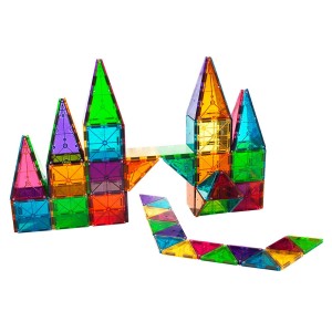 MAGNA-TILES Clear, mágneses építőjáték, 100 db, szín: Többszínű, méret: doboz: 30x8x22 cm – illusztráció