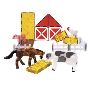 MAGNA-TILES Farm Animals, mágneses építőjáték, szín: Többszínű, méret: doboz: 32x31x6 cm – illusztráció