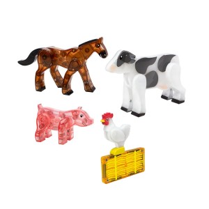 MAGNA-TILES Farm Animals, mágneses építőjáték, szín: Többszínű, méret: doboz: 32x31x6 cm – illusztráció