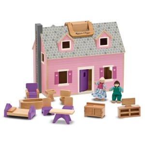 Hordózható babaház, bútorzattal és babákkal, szín: Többszínű, méret: 33x27x16 cm – illusztráció