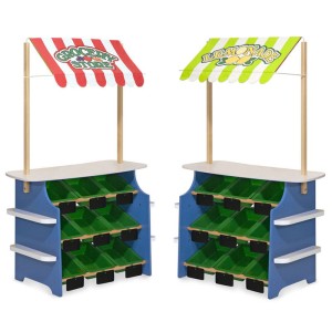 Zöldséges és gyümölcsös állvány, 2 az 1-ben, szín: Többszínű, méret: 127x81x41 cm – illusztráció