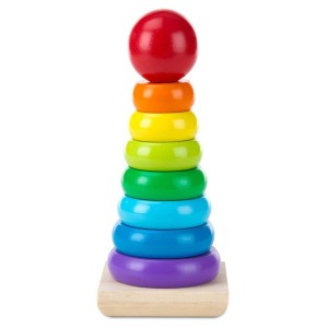 Montessori torony fából, Melissa & Doug, szín: Többszínű, méret: 21x8x8 cm – illusztráció