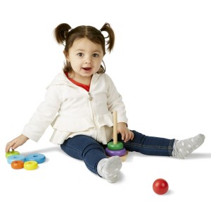 Montessori torony fából, Melissa & Doug, szín: Többszínű, méret: 21x8x8 cm – illusztráció