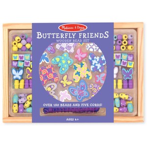 Pillangó alakú gyöngyök fából, Melissa & Doug, szín: Többszínű, méret: doboz: 25x3x18 cm – illusztráció