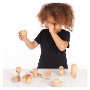 Space Adventure, fából készült figurákkal, szín: Natur, méret: 12-Aug cm – illusztráció