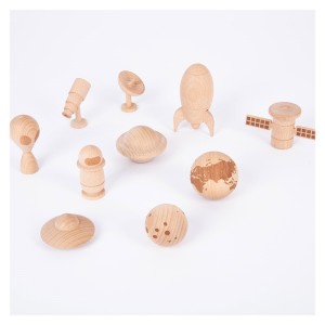 Space Adventure, fából készült figurákkal, szín: Natur, méret: 12-Aug cm – illusztráció