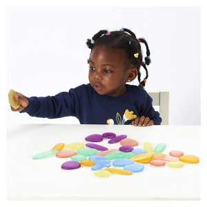 Clear Rainbow Pebbles, 36 darabos áttetsző kavics készlet, szín: Többszínű, méret: 4-7 cm – illusztráció