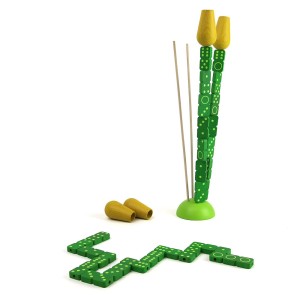 Tulipán domino, építőjáték fából, szín: Többszínű, méret: 33x12x4 cm – illusztráció