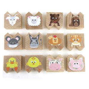 Vicces háziállatok, egyensúlyozó játék fából, Milaniwood (M-MCMW-004)