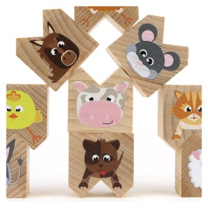 Vicces háziállatok, egyensúlyozó játék fából, Milaniwood, szín: Többszínű, méret: 20x14x4 cm – illusztráció