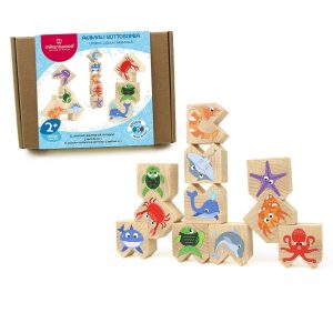 Vicces vízi állatok, egyensúlyozó játék fából, Milaniwood (M-MCMW-006)