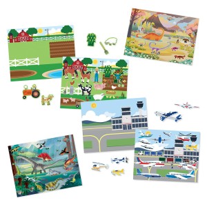 Élőhelyek, újrahasználható matrica készlet, 150 db., szín: Többszínű, méret: 36x28 cm – illusztráció