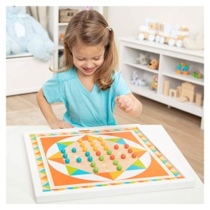 Pasziánsz és kínai sakk, Melissa & Doug, szín: Többszínű, méret: 45x45x4 cm – illusztráció
