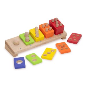 Szortírozó, számoló játék fából, szín: Multicolor, méret: 30x10x10 cm – illusztráció