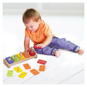Szortírozó, számoló játék fából, szín: Multicolor, méret: 30x10x10 cm – illusztráció