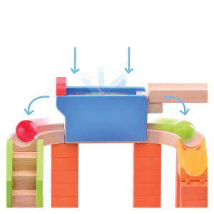 Flipper golyópálya fából, Wonderworld, szín: Multicolor, méret: 36x32x9 cm – illusztráció