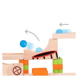 Flip Up golyópálya fából, szín: Multicolor, méret: 32x27x9 cm – illusztráció