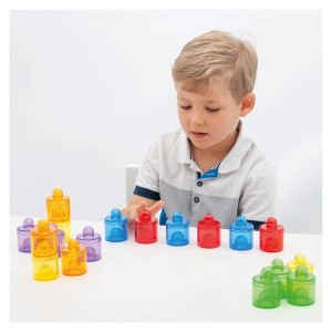 Színes átlátszó üveg tégelyek, 18 db-os készlet, szín: Többszínű, méret: 6x4x4 cm – illusztráció