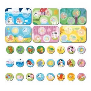 Állatos lottó játék, Dodo Toys, szín: Többszínű, méret: 18x12x6 cm – illusztráció