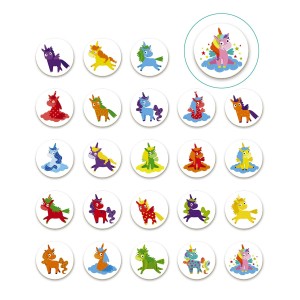 Gyorsasági megfigyelő játék, Unikornisok, szín: Többszínű, méret: 10x10x12 cm – illusztráció