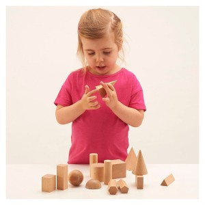 Fából készült 3D geometriai formák, szín: Többszínű, méret: 24x23x5 cm – illusztráció