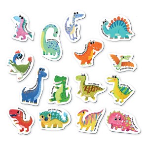 Mágneses készlet, Dinoszauruszok, szín: Többszínű, méret: 17x11x3 cm – illusztráció