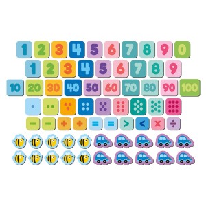 Számok és jelek, mágneses készlet, szín: Többszínű, méret: 24x18x4 cm – illusztráció