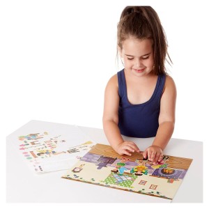 Újrahasználható matrica készlet, Tündérek, szín: Többszínű, méret: 36x28 cm – illusztráció