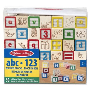 Fakockák betűkkel és számokkal, 50 db-os készlet, szín: Többszínű, méret: 3 cm – illusztráció