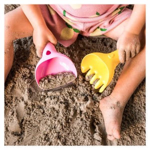 Raki, homokozó lapát és gereblye, rózsaszín, szín: Rózsaszín, méret: 16x11x6 cm – illusztráció