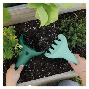 Raki, homokozó lapát és gereblye, zöld, szín: Zöld, méret: 16x11x6 cm – illusztráció