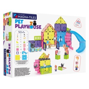 MAGNA-TILES Állatos játszóház, 50 db. mágneses szett, szín: Többszínű – illusztráció