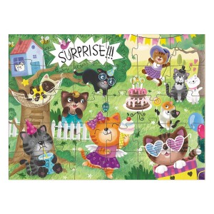 Cicák szülinapi bulija, 30 darabos puzzle, szín: Többszínű – illusztráció