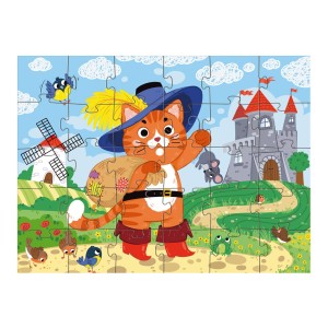 Csizmás kandúr, 30 db-os puzzle, szín: Többszínű, méret: 27x20 cm – illusztráció