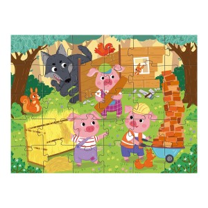 A három kismalac, 30 db-os puzzle, szín: Többszínű, méret: 27x20 cm – illusztráció
