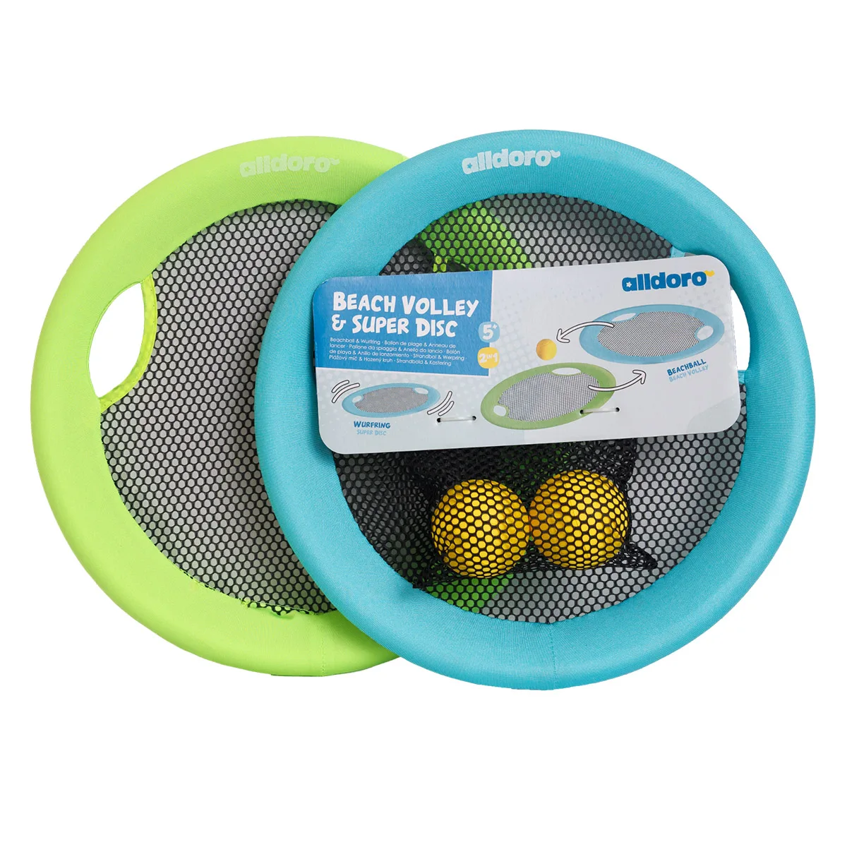 Strandlabda és frizbi szett, 2 az 1-ben, szín: Többszínű, méret: 40 cm – illusztráció