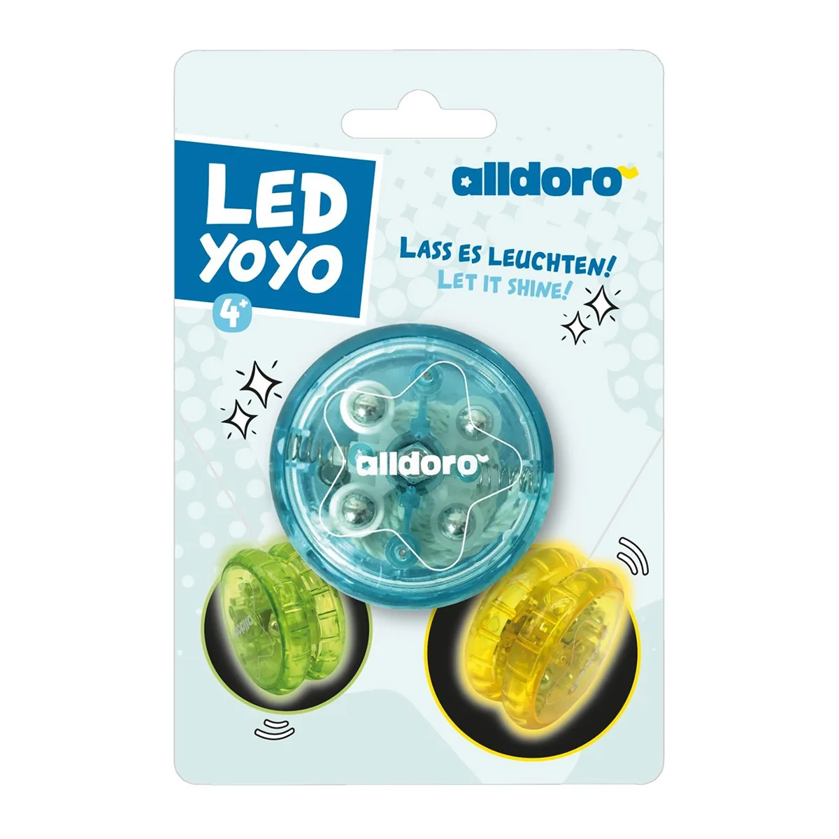 Színes LED-es Jojó ügyességi játék, szín: Többszínű, méret: 6 cm – illusztráció