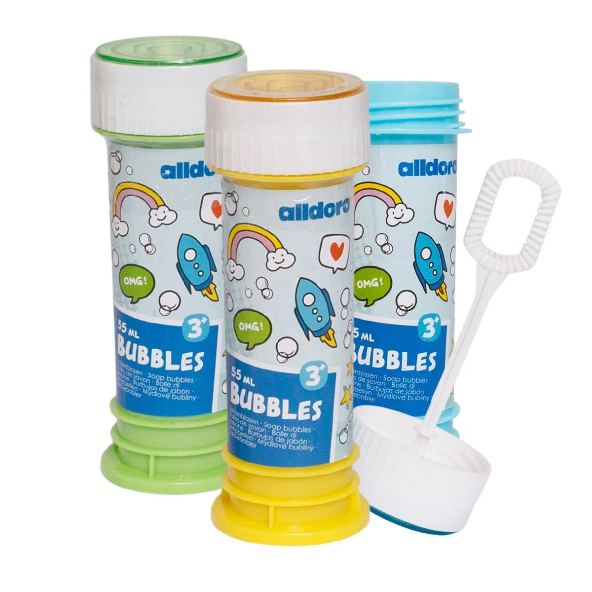 Buborékfújó szett labirintussal – 3 db-os készlet, szín: Többszínű, méret: 22x18x5 cm – illusztráció