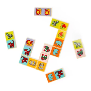 Fa állatos dominó játék, szín: Többszínű, méret: 17x17x4 cm – illusztráció