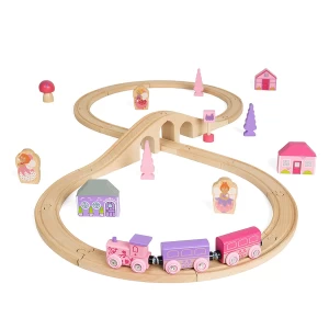 Tündér témájú fa vonatjáték, szín: Többszínű, méret: 39x27x6 cm – illusztráció