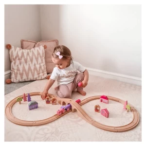 Tündér témájú fa vonatjáték, szín: Többszínű, méret: 39x27x6 cm – illusztráció