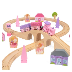 Tündér témájú fa vonatjáték, szín: Többszínű, méret: 39x27x6 cm – illusztráció